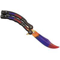 Briceag fluture de antrenament IdeallStore®, Tri-Elements, otel inoxidabil, 24.5 cm, multicolor - 6