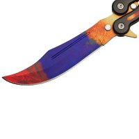 Briceag fluture de antrenament IdeallStore®, Tri-Elements, otel inoxidabil, 24.5 cm, multicolor - 3