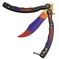 Briceag fluture de antrenament IdeallStore®, Tri-Elements, otel inoxidabil, 24.5 cm, multicolor - 5