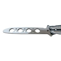 Briceag fluture de antrenament, otel inoxidabil, Bullet Blade, 22 cm, argintiu - 1