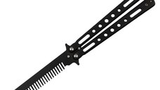 Briceag fluture IdeallStore tip pieptan, Black Comb, 22 cm, negru