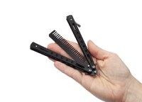 Briceag fluture IdeallStore tip pieptan, Black Comb, 22 cm, negru - 8