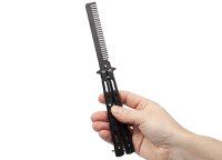 Briceag fluture IdeallStore tip pieptan, Black Comb, 22 cm, negru - 9