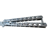 Briceag fluture, otel inoxidabil, Bullet Spots, 22 cm, argintiu - 5