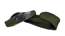 Briceag otel inoxidabil multifunctional camping, 20 cm, Kaki