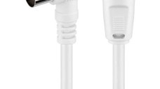 Cablu antena TV 75ohm Coaxial tata - Coaxial mama in unghi 1.5m 70dB dublu ecranat 5mm Goobay 11712