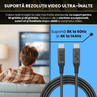 Cablu de date USB4 50 cm, USB-C la USB-C, transfer date 40Gbps, incarcare rapida 240W, suport video 8K@60Hz - 3
