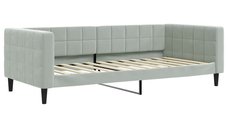 Cadru de pat extensibil gri deschis 90x200 cm din catifea