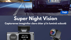 Camera Auto Dubla de bord 4k – 2160p Full HD, WIFI+GPS, G-Senzor, Aplicatie pe Telefon, Night Vision, Inregistrare bucla