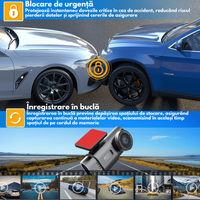Camera Auto Dubla de bord 4k – 2160p Full HD, WIFI+GPS, G-Senzor, Aplicatie pe Telefon, Night Vision, Inregistrare bucla - 10