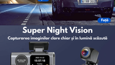 Camera Auto Dubla de bord 4k – 2160p Full HD, WIFI+GPS, G-Senzor, Aplicatie pe Telefon, Night Vision, Inregistrare bucla