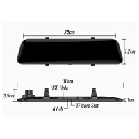 Camera Auto Oglinda cu Touchscreen Techstar® D40, 10 inch, Inregistrare Duala Fata/Spate Marsarier, 1080P FullHD, Unghi - 5