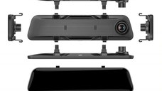 Camera Auto Oglinda cu Touchscreen Techstar® D40, 10 inch, Inregistrare Duala Fata/Spate Marsarier, 1080P FullHD, Unghi