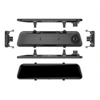 Camera Auto Oglinda cu Touchscreen Techstar® D40, 10 inch, Inregistrare Duala Fata/Spate Marsarier, 1080P FullHD, Unghi - 1