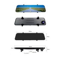 Camera Auto Tip Oglinda E-ACE A38, Dubla, 12" Inch, 2K, IPS, Touch Screen, 1440P, Night Vision, PIP - 1