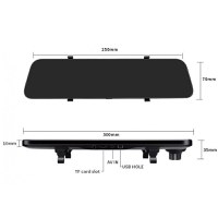Camera Auto Tip Oglinda E-ACE A38, Dubla, 12" Inch, 2K, IPS, Touch Screen, 1440P, Night Vision, PIP - 4