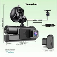 Camera auto tripla de bord Full HD 1080P, GoSafe, WDR, GPS, WIFI, aplicatie pe telefon, night vision, card 64 GB inclus - 2