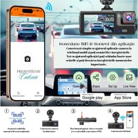 Camera auto tripla de bord Full HD 1080P, GoSafe, WDR, GPS, WIFI, aplicatie pe telefon, night vision, card 64 GB inclus - 4