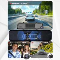 Camera de bord Auto tip Oglinda - Dasbo®, Navigatie Auto cu 3 Camere, Fata 2K + spate si interior 1080P, Carplay - 2