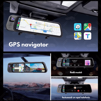 Camera de bord Auto tip Oglinda - Dasbo®, Navigatie Auto cu 3 Camere, Fata 2K + spate si interior 1080P, Carplay - 4