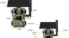 Camera de Supraveghere pentru Vanatoare Trail 4G, 4MP, alimentate solara, vizualizare live si alerte, Impermeabila