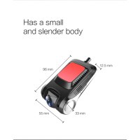 Camera Video Auto DVR Techstar® KL501 FullHD, NT96658, cu Night Vision, WiFi App Android & iOS, Unghi 170° - 2