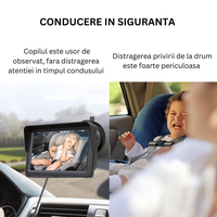 Camera video auto HD pentru monitorizare a bebelusilor si copiilor pentru scaunul din spate al masinii, Baby monitor - 5