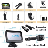 Camera video auto HD pentru monitorizare a bebelusilor si copiilor pentru scaunul din spate al masinii, Baby monitor - 6