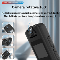Camera Video Corporala NeoHGS®, Body Cam, 1080P HD, Vedere nocturna, Ecran 0.85-Inch, Functie reportofon, - 1