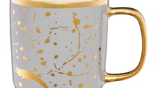 Cana portelan 370ml, gri, AMBITION Royal Marble