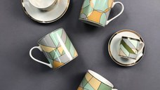 Cana portelan 380ml, AMBITION Geometric Pastel Rhombuses