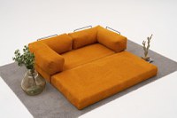 Canapea 3 locuri, Atelier Del Sofa, chenille, portocaliu, 190x95x75 cm - 7