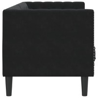 Canapea Chesterfield cu pernute/3 locuri, negru, catifea - 5