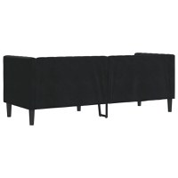 Canapea Chesterfield cu pernute/3 locuri, negru, catifea - 6
