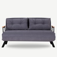 Canapea extensibila, Hanah Home, metal, gri, 175x133 cm - 3