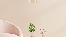 Candelabru, Opviq, isinglass, galben, 60 cm