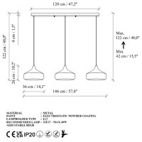 Candelabru, Opviq, metal, negru, 146x36x122 cm - 4