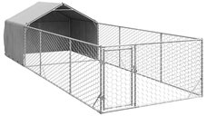 Canisa exterioara din otel galvanizat 6x2x1,5 m pentru caini
