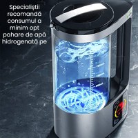 Carafa 2L cu recipient pentru hidrogenat si purificat apa, GlowforHome, apa plasmatica, terapeutica, argintiu-negru - 7