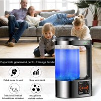 Carafa 2L cu recipient pentru hidrogenat si purificat apa, GlowforHome, apa plasmatica, terapeutica, argintiu-negru - 8