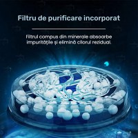 Carafa 2L cu recipient pentru hidrogenat si purificat apa, GlowforHome, apa plasmatica, terapeutica, argintiu-negru - 6