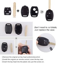 Carcasa Cheie Auto Techstar cu 2 Butoane Compatibila Honda Civic, Jazz, CR-V, Accord, Insight, Fit, FR-V, fara lama - 2