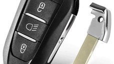 Carcasa Cheie Auto Techstar cu 3 butoane, Compatibila Peugeot 308, 408, 508, 3008, 5008, Citroen C3, C4, DS