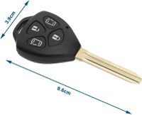 Carcasa Cheie Auto Techstar cu 4 butoane compatibila cu Toyota Corolla, Camry, Alphard - 5
