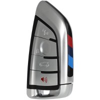 Carcasa Cheie Auto Techstar® BMW, Seria 1,2,3,4,5,6,7, X, 4 Butoane, Cu Lama, Argintiu - 6