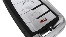 Carcasa Cheie Auto Techstar® BMW, Seria 1,2,3,4,5,6,7, X, 4 Butoane, Cu Lama, Argintiu