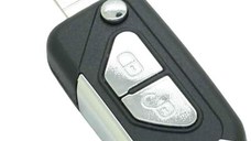 Carcasa Cheie Auto Techstar tip Briceag cu 2 Butoane, Compatibila Citroen DS3, C3, lama VA2