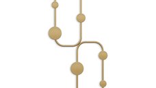 Cârlig de perete Wallxpert din metal auriu, 26x5x48 cm