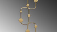 Cârlig de perete Wallxpert din metal auriu, 28x5x70 cm