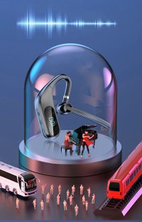 Casca Bluetooth Wireless MRG MKJ12 , Bluetooth 5.0, Handsfree, LCD, Negru - 2